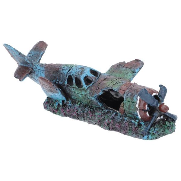 

decorations aquarium fighter statue decor fish tank landscaping warplane model