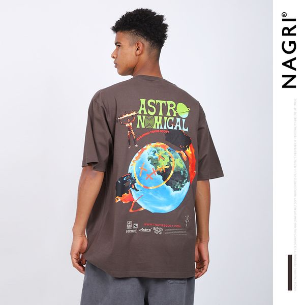 

men's t-shirts astroworld tees men women cactus jack t shirt hip-hop o-neck t-shirt, White;black