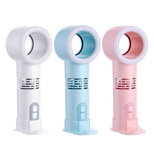 

electric fans mini portable bladeless fan usb charging handheld air cooler led light