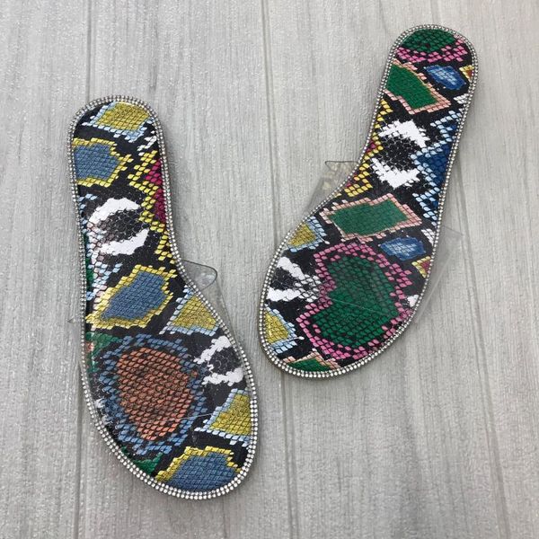 

color summer style diamond sandals flat heel rhinestone women and slippers fashion wild beach shoes, Black