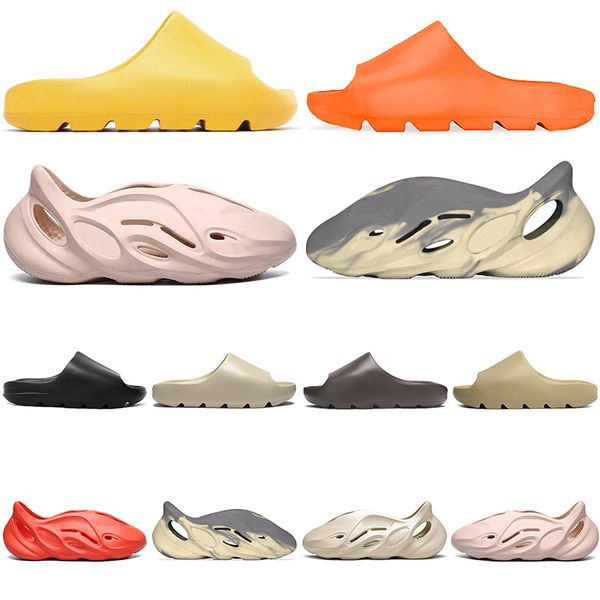 

men women slides outdoor shoes bone orange earth brown desert sand resin core soot slippers triple black white red mens womens sandals size