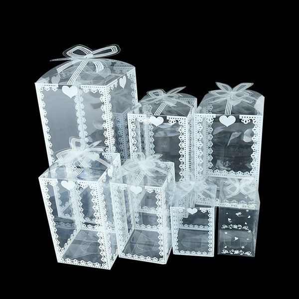 

gift wrap 5pcs christmas clear pvc box packing wedding favor cake packaging event transparent party supplies candy