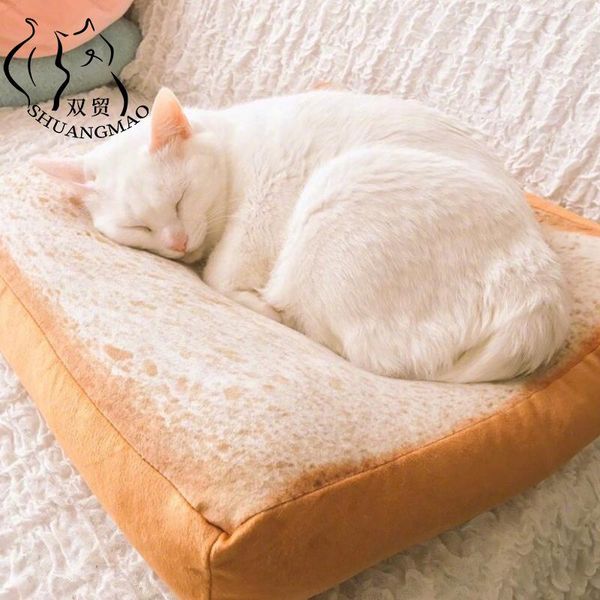 

cat beds & furniture shuangmao bed removable design dog kennel pet toast bread cats mat soft rug cushion wash detachable sofa small dogs
