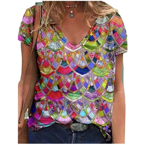 

women's t-shirt 2021 summer oversized women print t shirt streetwear casual short sleeve v-neck lady tee plus size 4xl 5xl, White