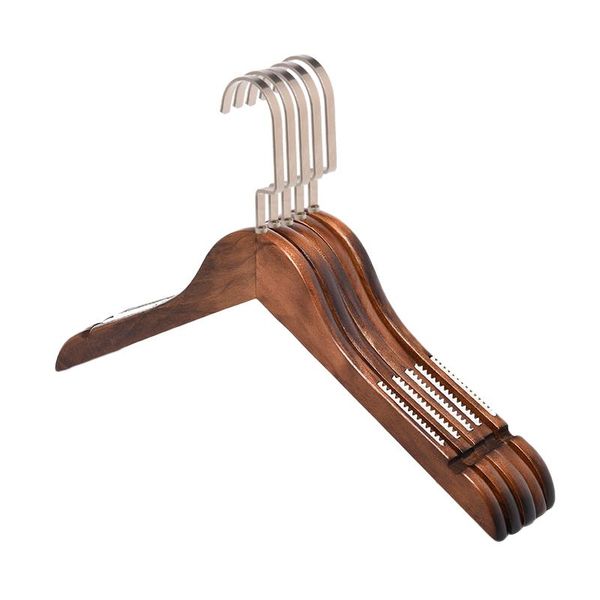 

hangers & racks sainwin 10pcs/lot 40cm solid wood vintage clothes store wooden non-slip el female hanger(30pcs can logo)