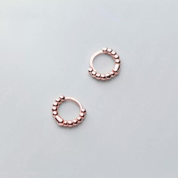 Clip per polsino dell'orecchio dell'orecchino ad anello in argento sterling 7MM/10MM per le donne Gioielli di moda con piccole perline G1639 Huggie