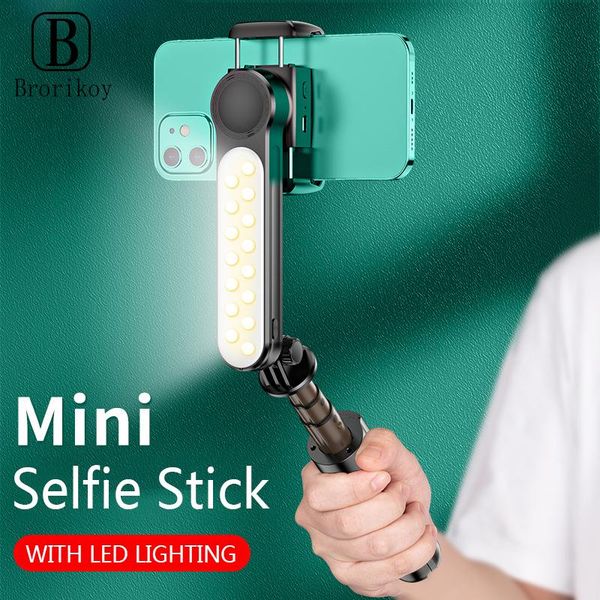 

selfie monopods wireless bluetooth l09 stick with led light tripod rod handheld gimbal stabilizer for 12 huawei samsung