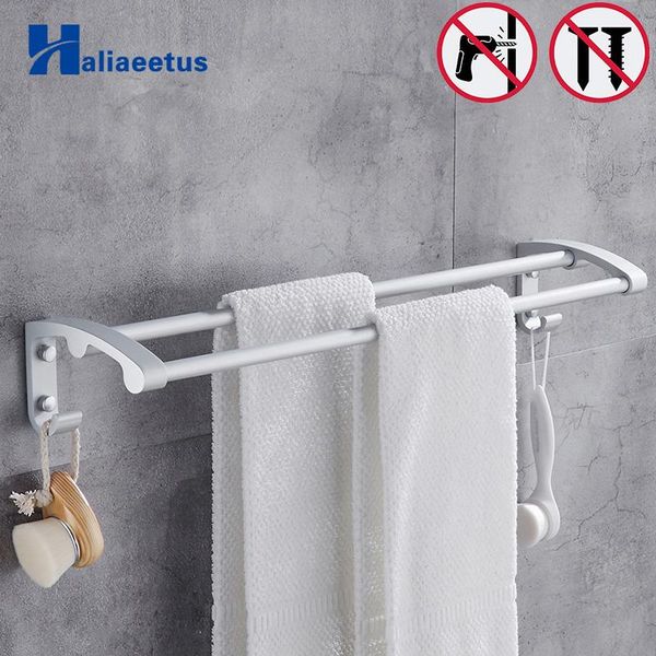 

towel racks nail rack double bathroom bar holder made chrome finish hardware accessories