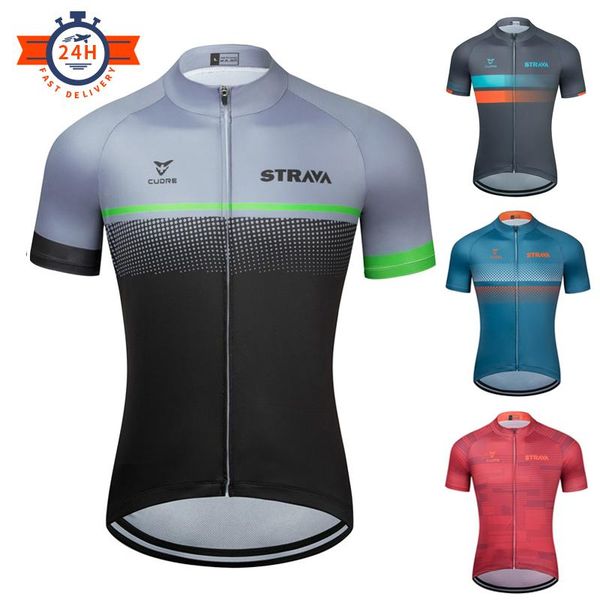 

short sleeve cycling jersey 2021 strava mans mtb bike clothing breathable road racing bicycle clothes sportswear ropa ciclismo jackets, Black;red