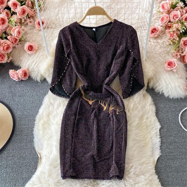 

casual dresses summer women fashion short dress o neck elastic sleeve midi female party robe vestidos woman clothing 2021 coisini, Black;gray