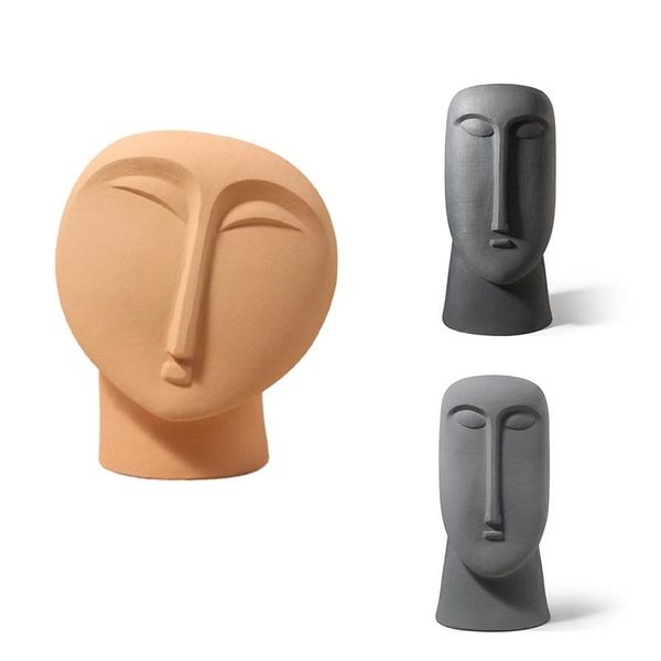 

vases nordic minimalist ceramic abstract vase,human face decorative head shape vase,modern home decoration table decor