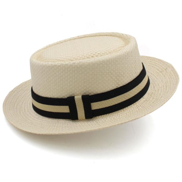 

wide brim hats larger size us 7 1/2 uk xl men women classical straw pork pie fedora sunhats trilby caps summer boater beach travel party, Blue;gray