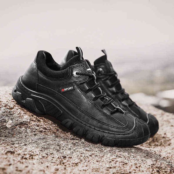

dress shoes sports shoes 2022 autumn and winter sports outdoor mountaineering fashion labor protection pu casual, Black