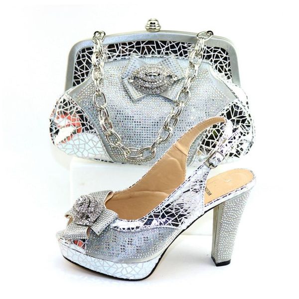 

dress shoes elegant silver high heel evening party sandal matching with bag set for cr2107 height 11.3cb, Black