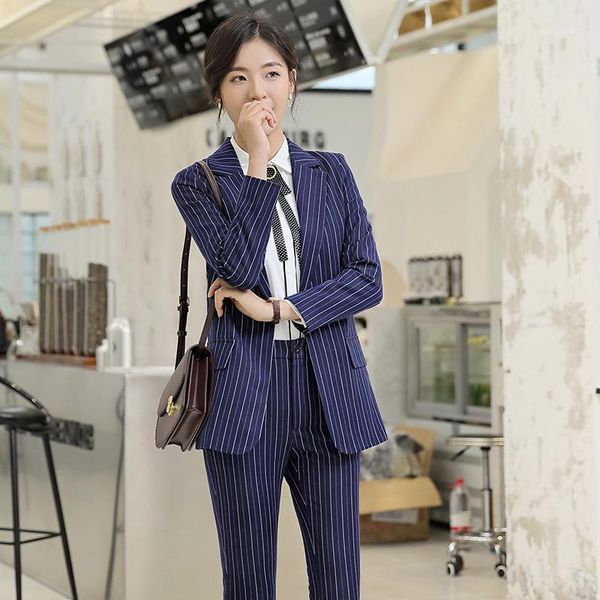 

women's suits & blazers black stripes formal elegant 2 piece set pants blazer jacket office lady work business uniform trousers clothin, White;black