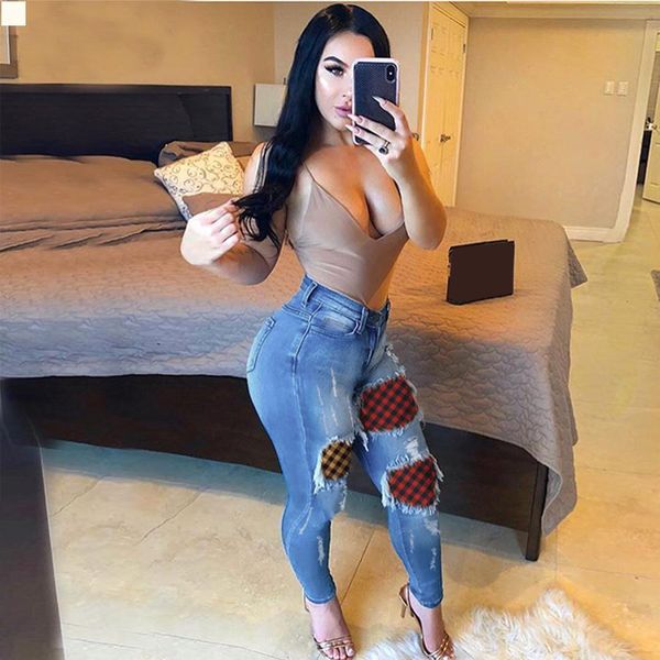 

ripped women designer jeans femme mom pants female leggings black denim trousers unique womans clothes indie high waisted plus size woman st, Blue