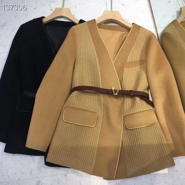 

women's wool & blends rk1379 fashion women coats jackets 2021 runway luxury european design party style clothing, Black