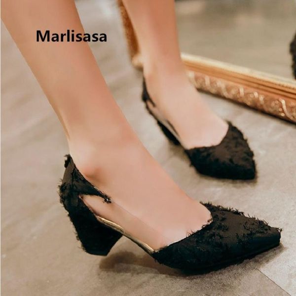 

marlisasa mujer tacones altos women cute pointed toe transparent slip on high heel pumps lady casual black sweet shoes f3300 dress