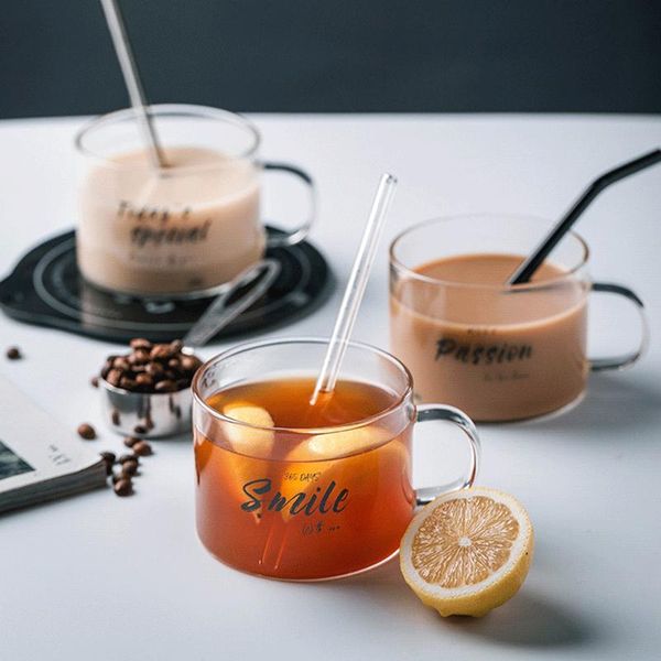 

wine glasses 1pcs water bottle heat-resistant glass cup with handle tea beer dessert oatmeal breakfast home office bar drinkware