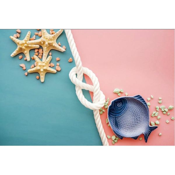 

party decoration blue pink backdrop starfish fish stone rope background birthday baby shower wedding po booth studio props