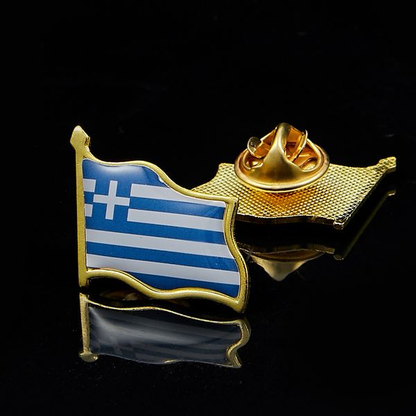 

30pcs greece waving flag lapel pin 19 x 21mm hat tie tack badge craft brooch badge
