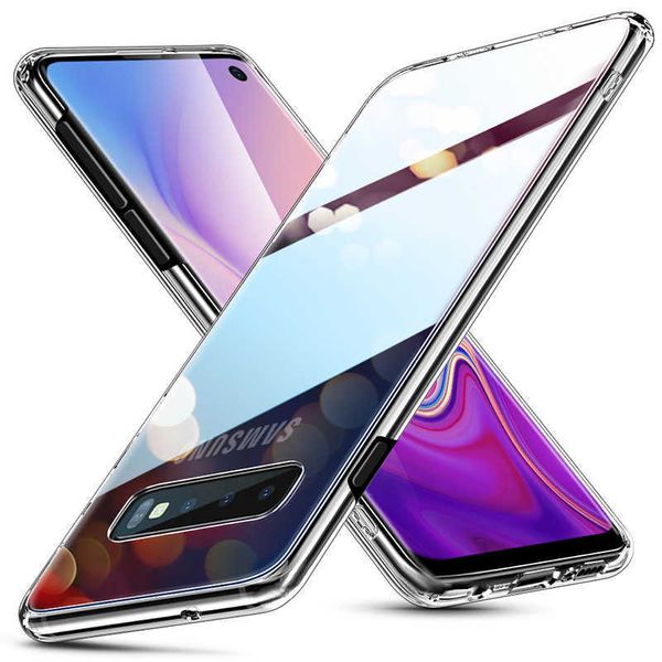 Casos transparentes difíceis Capa de telefone claro para Samsung S20 Fe Ultra S8 S9 S10 S21 mais S10E Nota 9 20 Ultra A70 A50 A71 A51 A52 A72