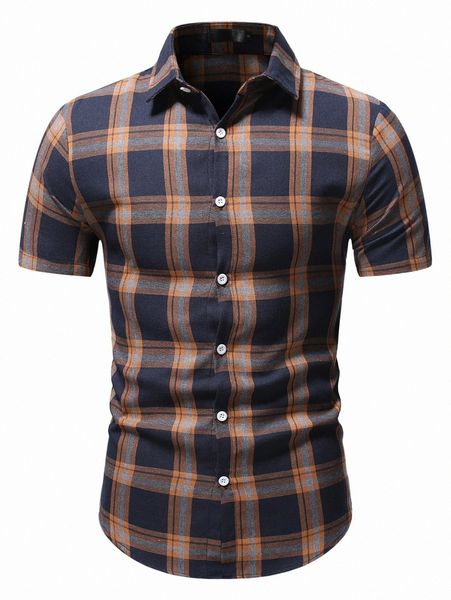 

men plaid button through shirt b8ii#, White;black