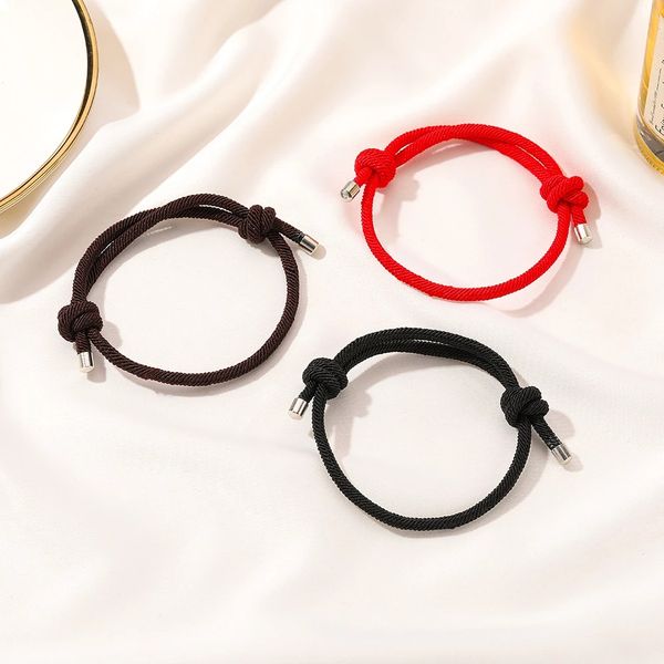 

red string chain bracelet protection luck amulet for success prosperity handmade rope bracelets lucky round charm bangles gifts jewelry, Black
