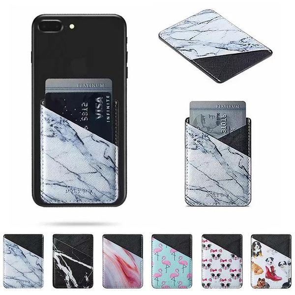 

universal cell phone wallet sticker for x xr xs max 8 7 6 leather printed pattern holder pocket huawei mounts & holders