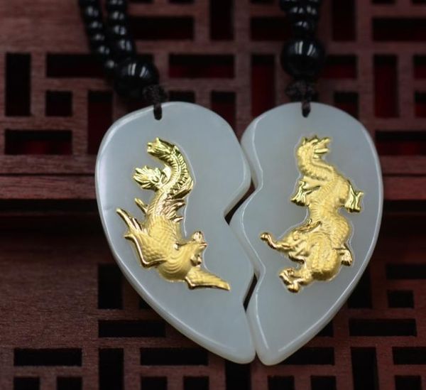 

lockets exquisite hetian yulong phoenix pendant h58#, Silver
