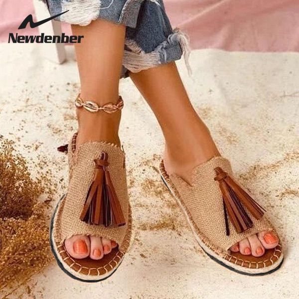 

women slippers fashion tassels summer shoes brand beach slides retro mules for flat slipper outdoor plus size 43, Black