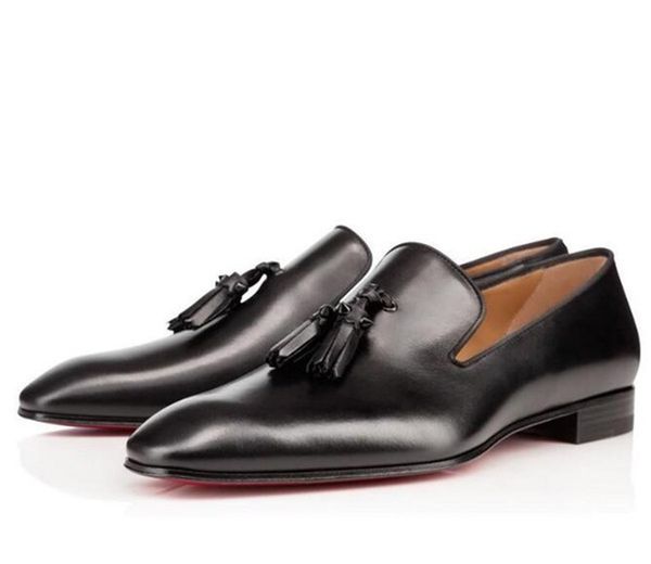 

[original box]gentleman bussiness tassilo sneaker flat casual shoes & men red-bottoms moccasins luxury spikes casual leisure dress party wed, Black