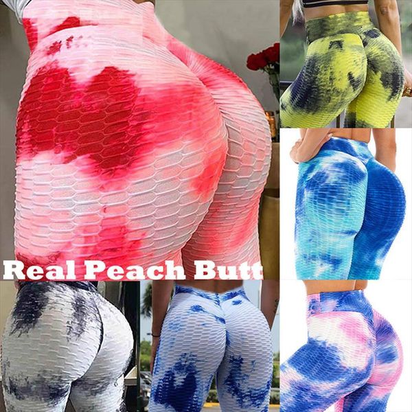 

tie dye workout pants scrunch womens leggings butt lifting printed with sports bra gym clothes dropship, Black