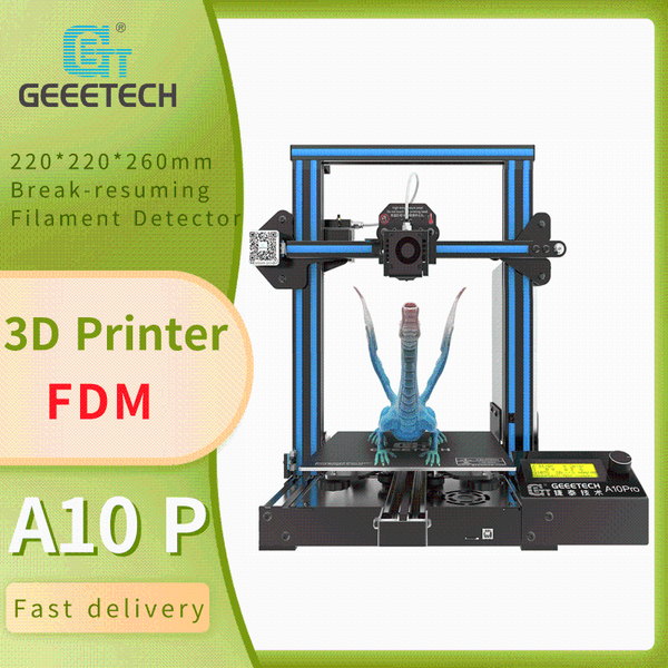 

printers geeetech a10 fdm 3d printer with large area:220x220x260mm, quick to assemble, printing break-resuming, filament detector