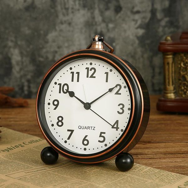 

desk & table clocks luxury alarm clock creative living room small mute retro deskbedside despertador home decoration df50zz