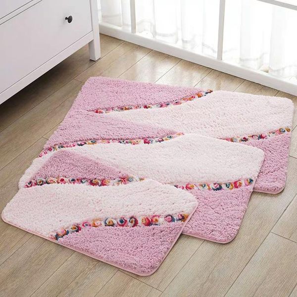 

bath mats pastoral style bathroom mat non-slip carpets floor decor toilet rugs doormat for shower room tapete banheiro
