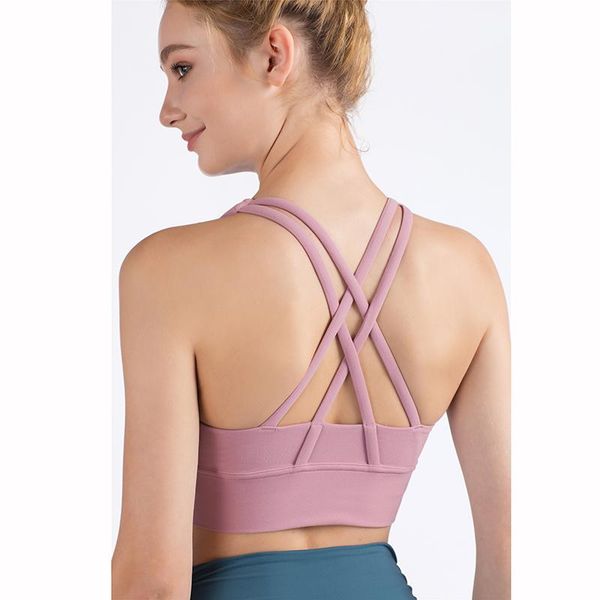 

yoga outfit workout fabric nylon breathable women bra solid color and sports wear outdoor exercise clothes
