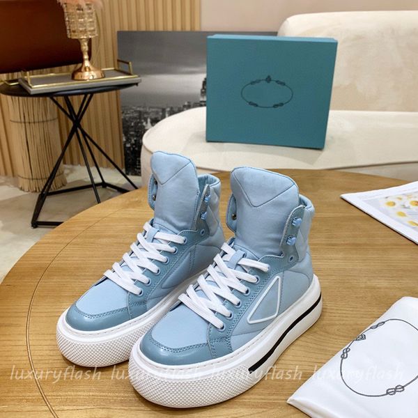 Scarpe casual con plateau da donna Scarpe da ginnastica alte di design in stile limitato Stivali da donna Origine Qualità Baby Blue Rosa Stivali traspiranti all'ingrosso