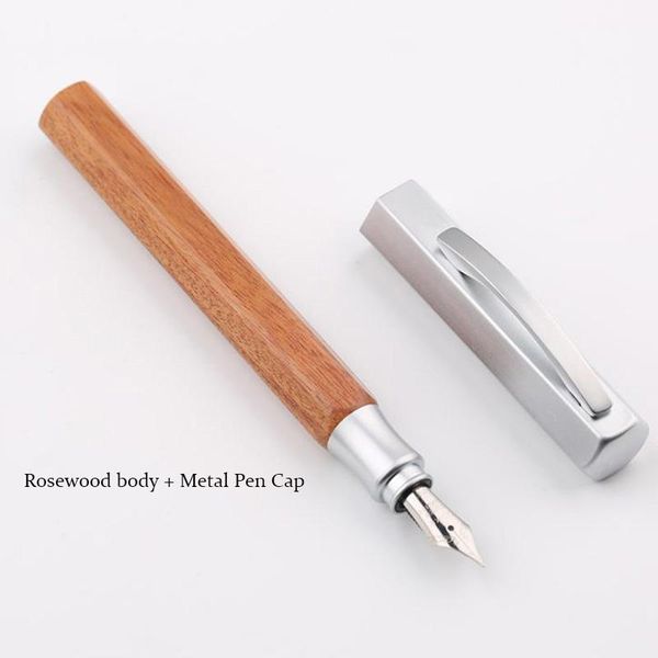 

pcs manual wooden fountain pen natural color iraurita nib six-rowed metal for business and school as luxury gift set pens