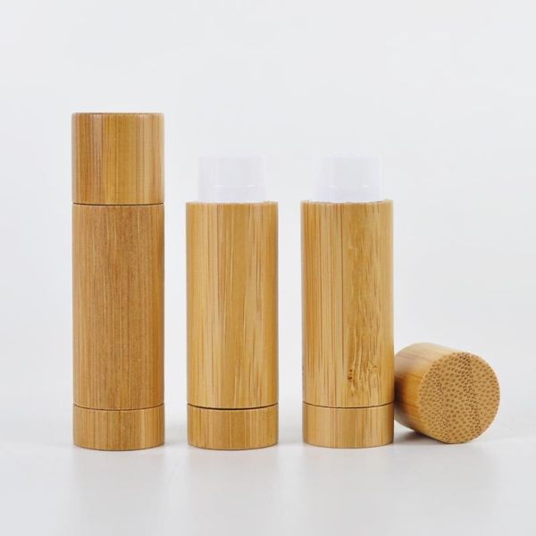 

storage bottles & jars wholesale empty 100pcs 5ml natural bamboo wood makeup packaging diy lip tubes lipstick containers with wooden li