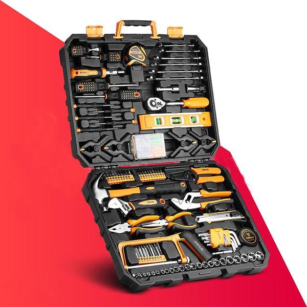 

power tool sets deko hand set general household repair kit with plastic toolbox storage case socket wrench screwdriver knife
