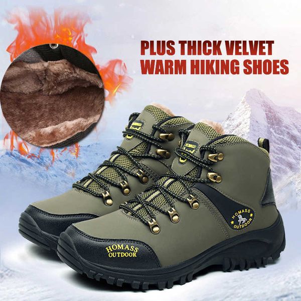 

men boots anti-skidding leather shoes men comfy autumn men shoes short plush snow boots durable outsole platform sneakers boots 210619, Black