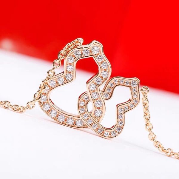 

kirin inlaid with diamond gourd necklace full diamond pendant silver plated 18k gold clavicle sweater chain female