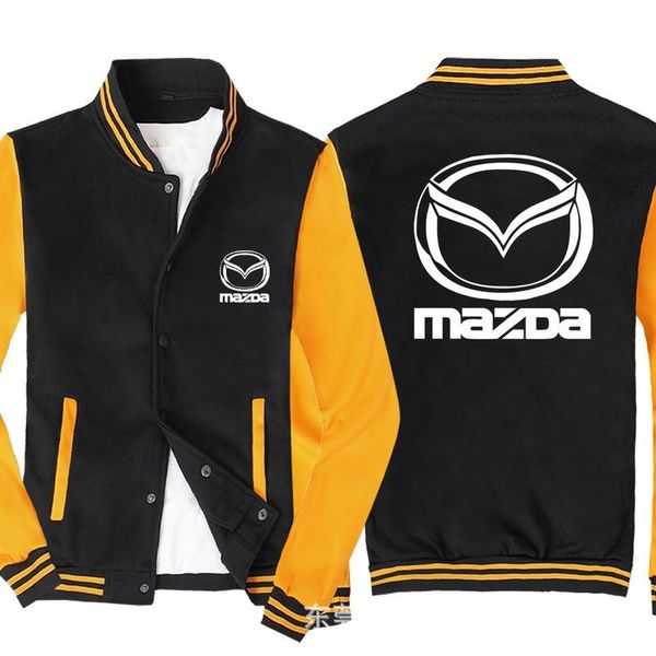 

men's hoodies & sweatshirts fashion men baseball jacket for mazda sportswear casual sweatshirt hip hop harajuku uniform cardigan coat, Black