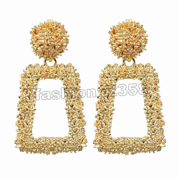 

big vintage pendant earring for women gold silver geometric statement square drop ear asccessories metal earring hanging dangle earrings jew