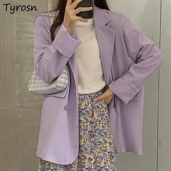 

women's suits & blazers plus size s-5xl women long sleeve outerwear all-match solid temperament office lady fashion ulzzang loose daily, White;black