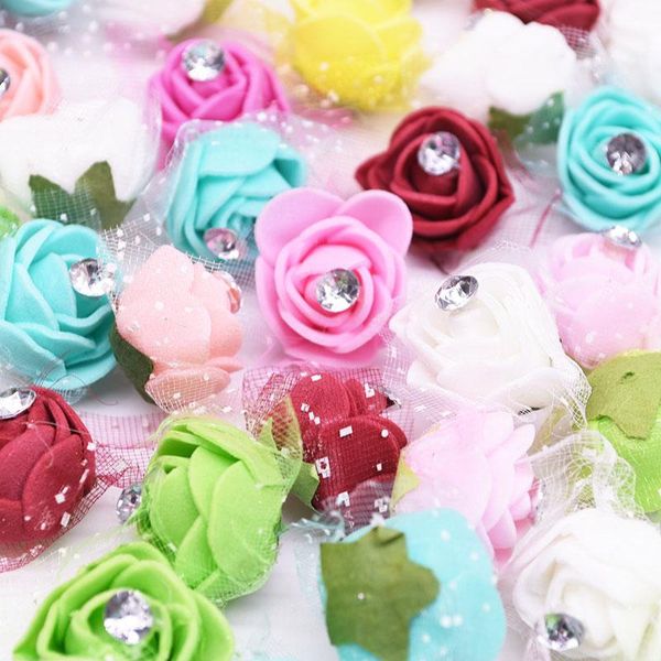 

decorative flowers & wreaths 50/100/150pcs mini diamond foam roses artificial rose for wedding decoration diy floral wreath ball valentines
