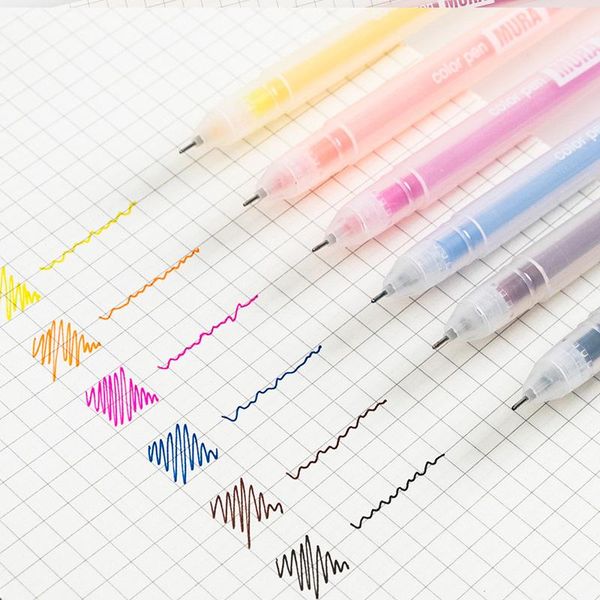 

gel pens jelly color ink pen set simple design 0.5mm diary writing marker key graffiti school supplies cute stationery