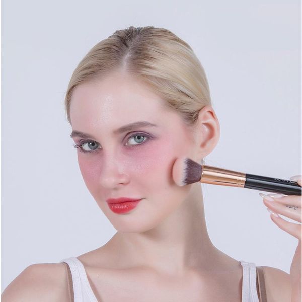 

blush 1 pcs face makeup silky powder natural cheek 2 color blusher rouge with mirror palette