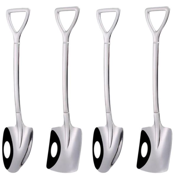 

4pcs shovel shape spoon stainless steel stirring watermelon dinnerware sets
